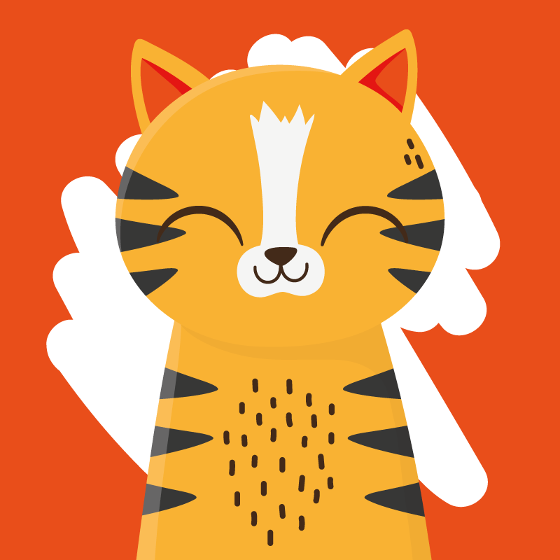 Tapis vinyle chambre bébé conception de tigre heureux - TenStickers