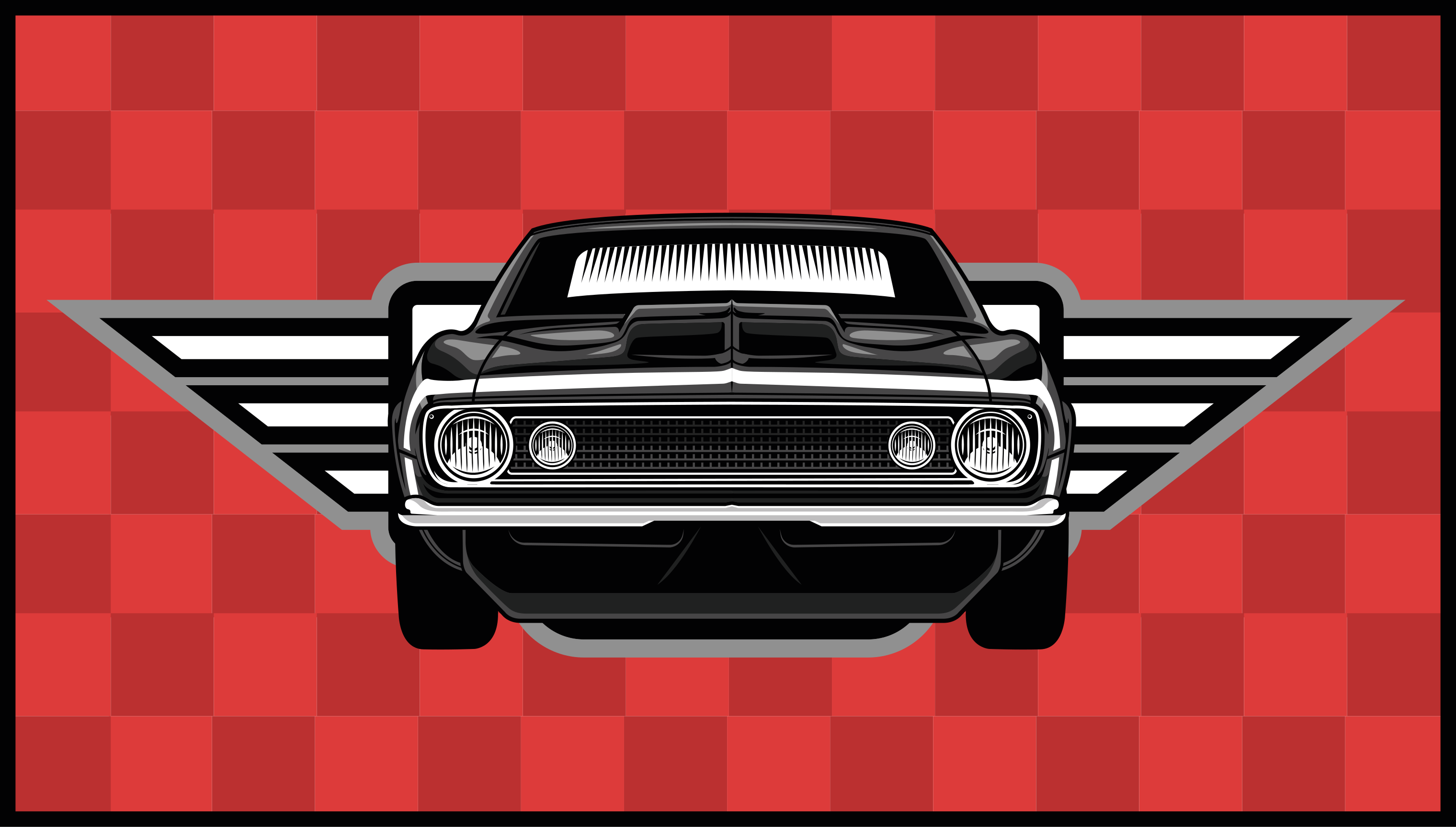 Tapis vinyle autres tapis muscle car à damier - TenStickers