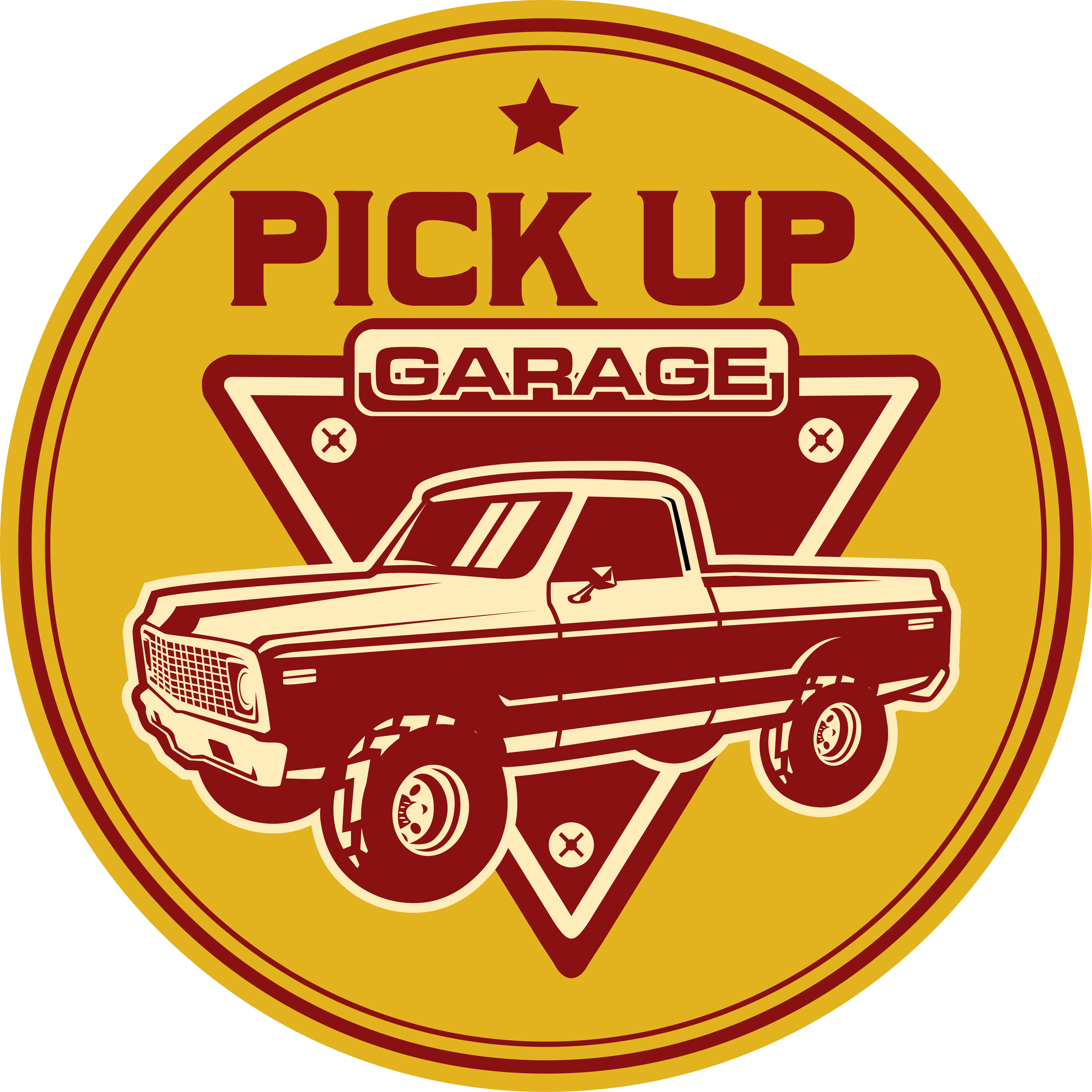 Tapis vinyle rétro garage de pick-up classique - TenStickers