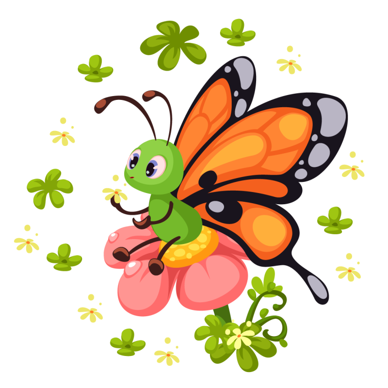 Tapis vinyle pour enfants joie des papillons colorés - TenStickers