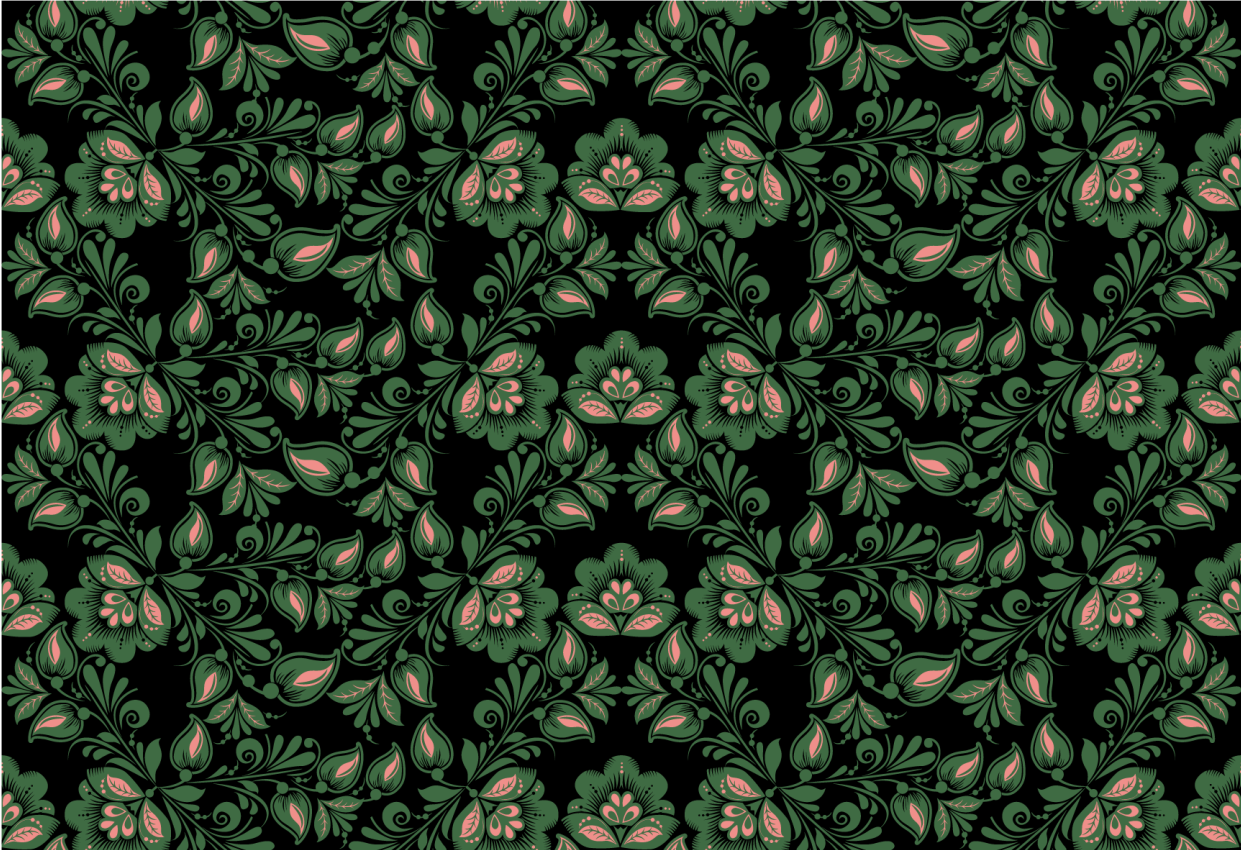 Tapis vinyle fleurs et plantes motif de verdure botanique - TenStickers