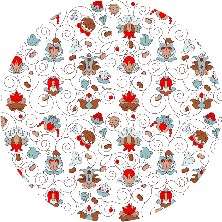 Tapis vinyle fleurs et plantes spirale botanique - TenStickers