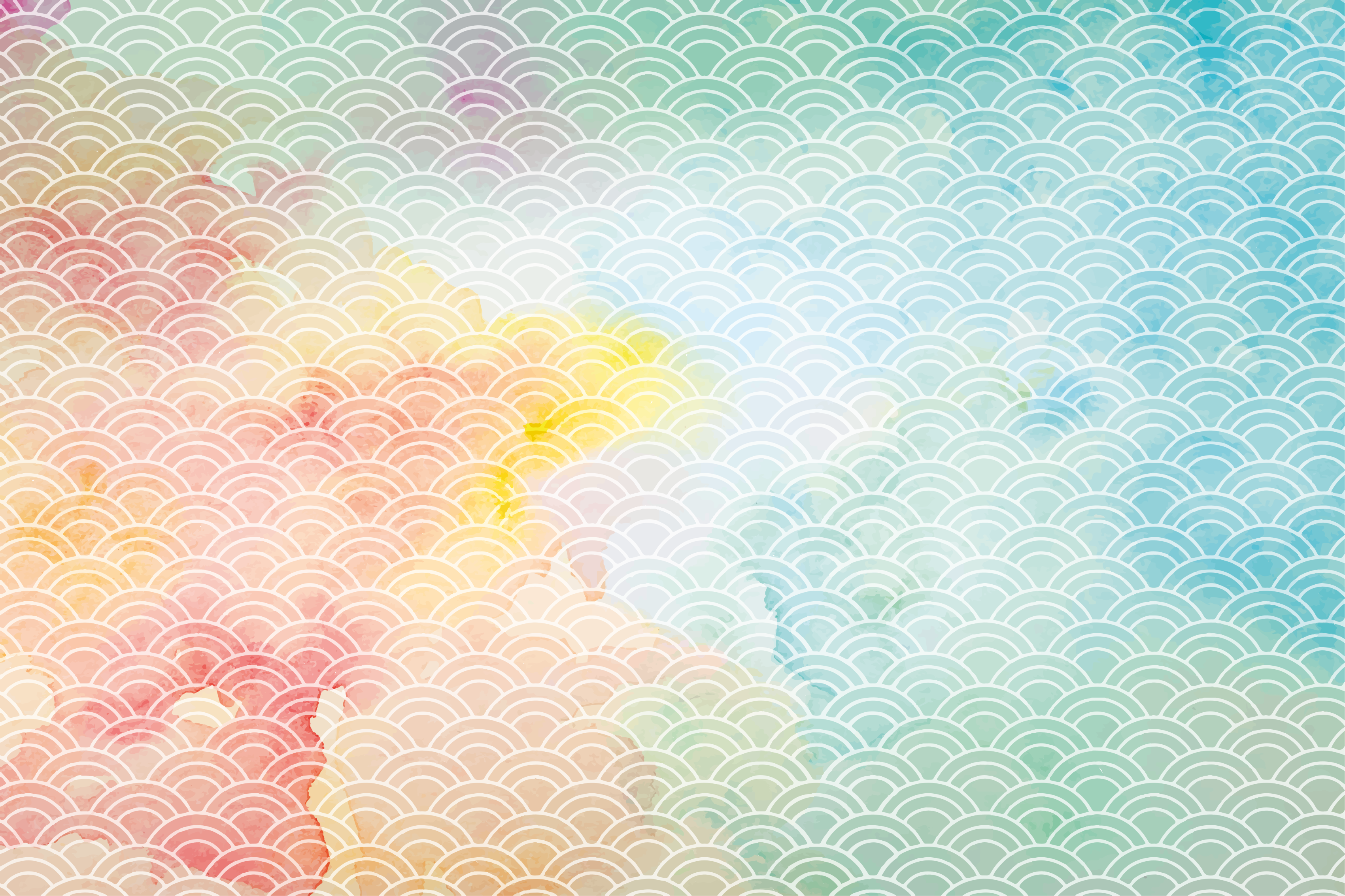 Tapis vinyles géométriques motif de vagues pastel - TenStickers