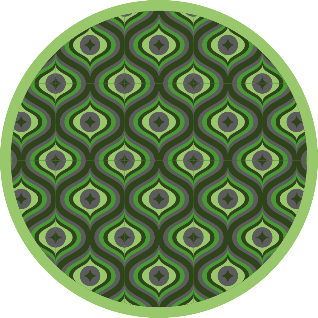 Tapis vinyle rond vagues vertes complexes - TenStickers