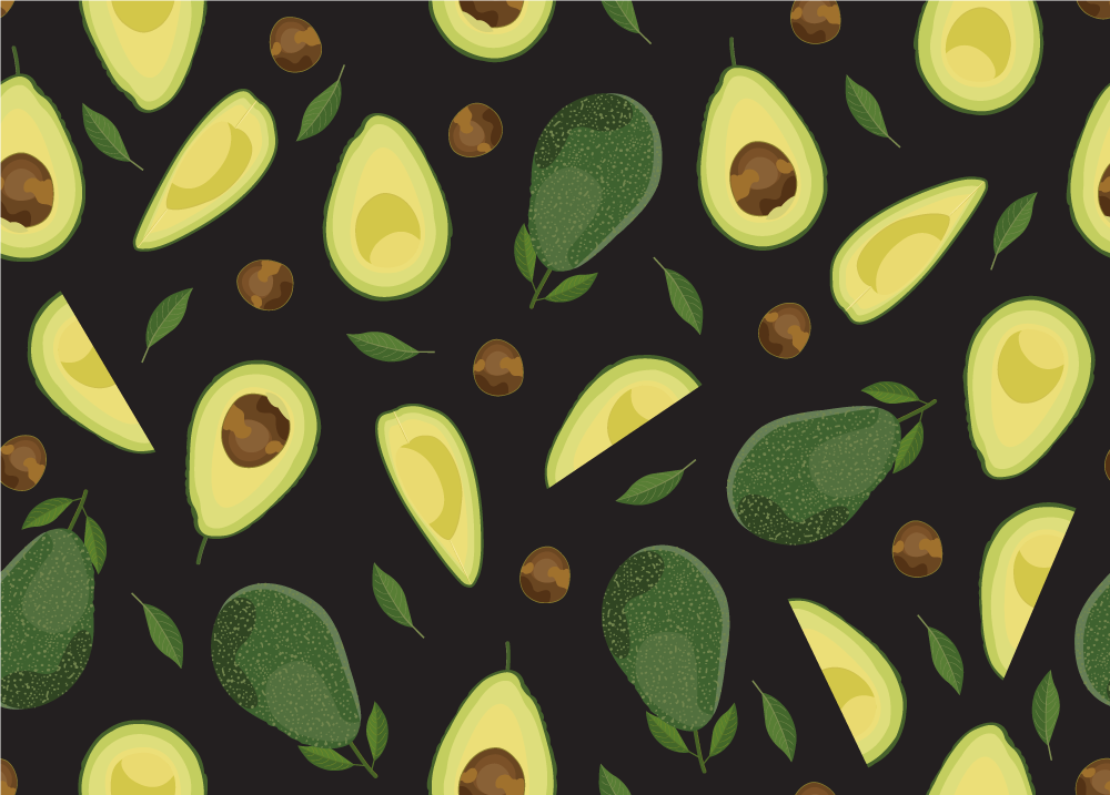 Tapis vinyle cuisine motif avocat - TenStickers