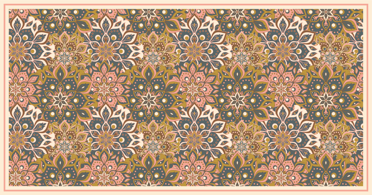 Tapis vinyle mandala sophistication de l'emblème botanique - TenStickers