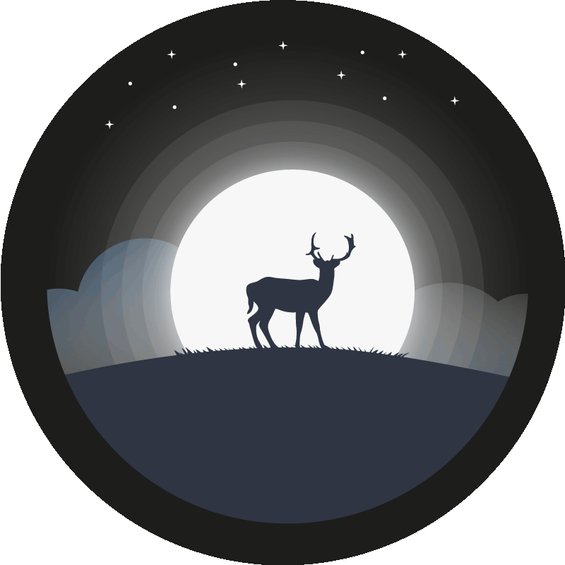 Tapis vinyle rond cerf sous la lune - TenStickers