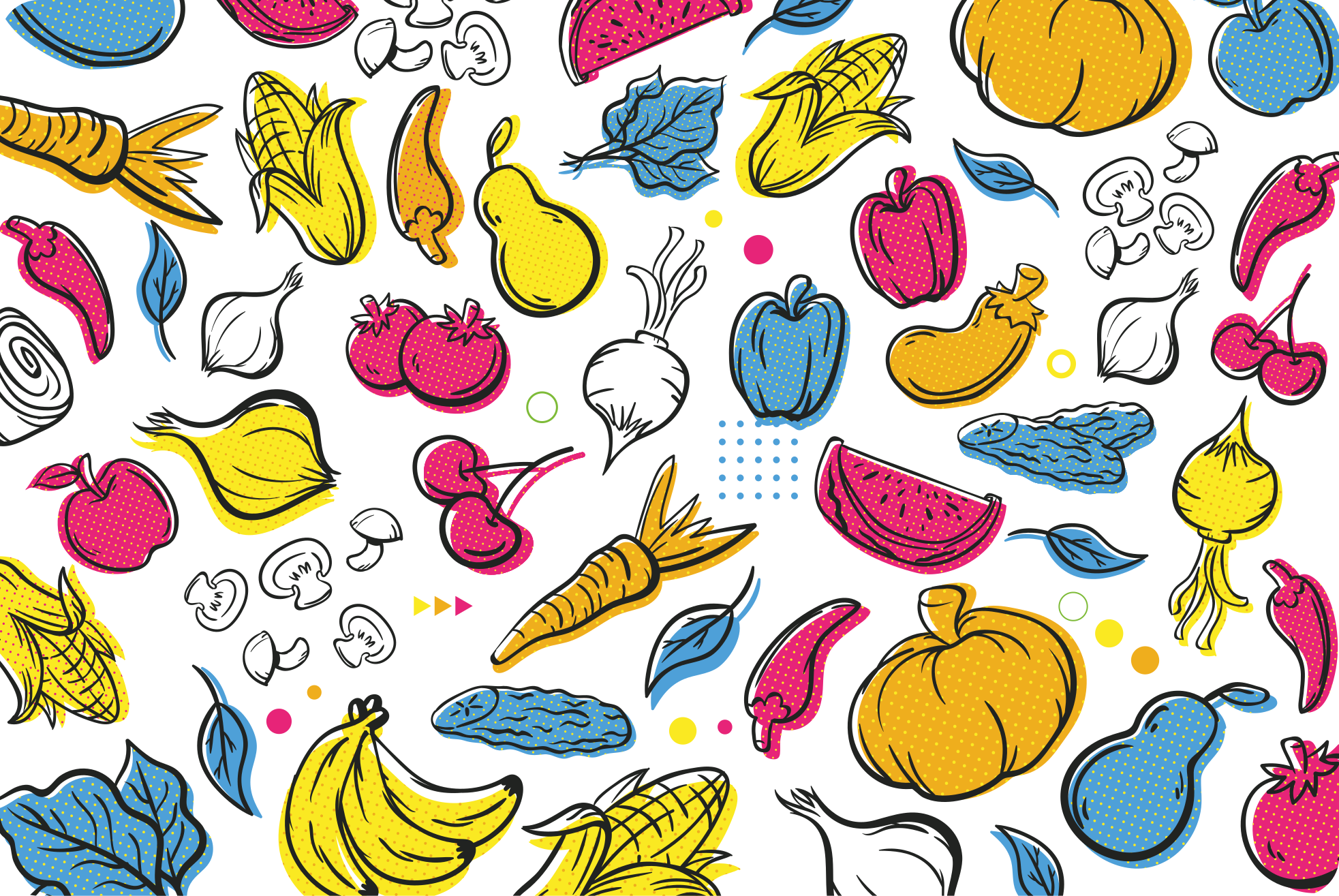 Tapis vinyle cuisine illustration de fruits vibrants - TenStickers