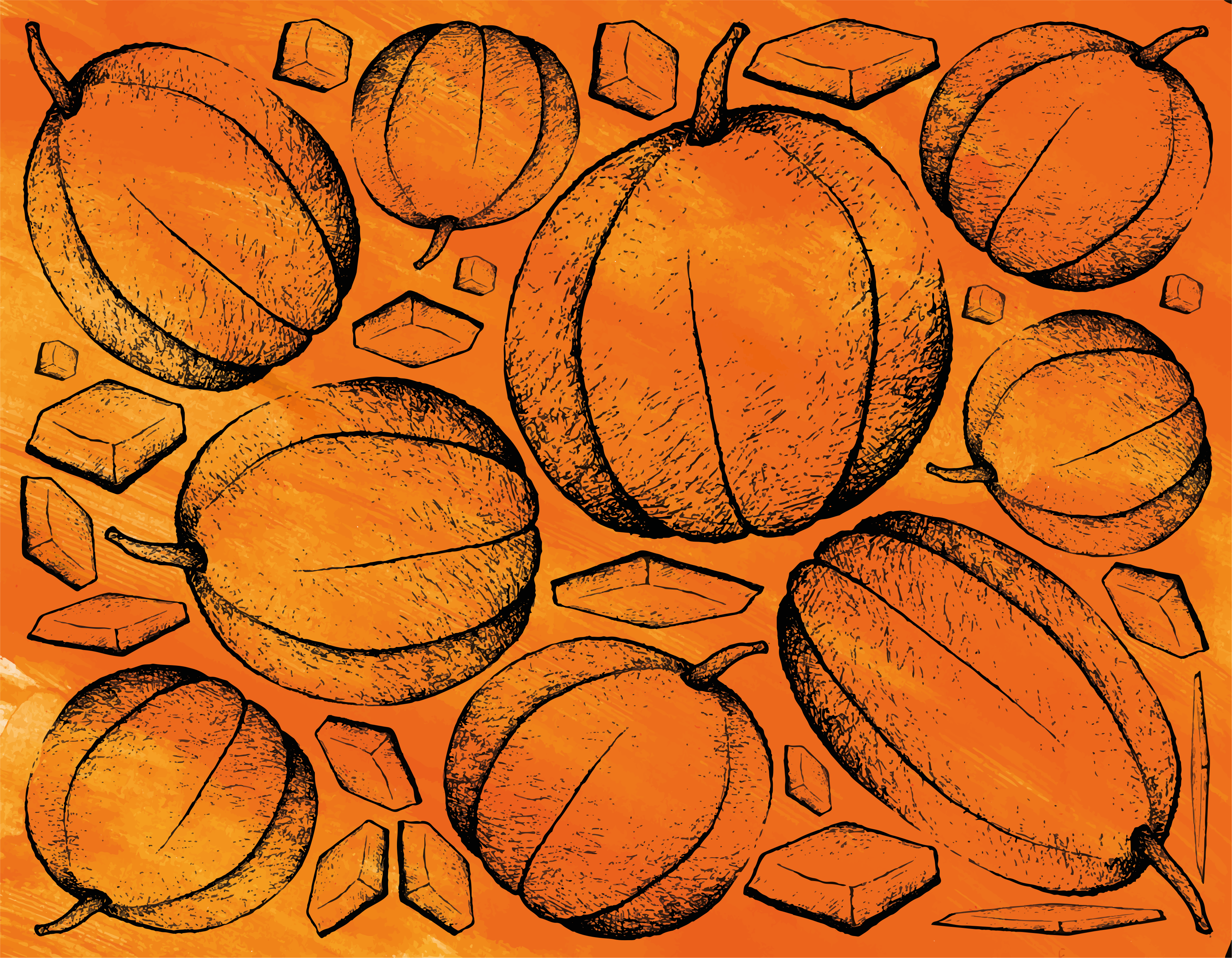 Tapis vinyle pour halloween récolte de citrouilles - TenStickers