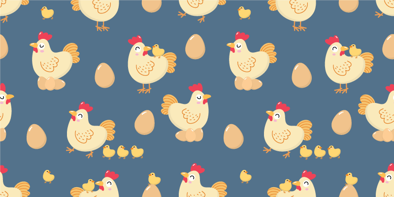 Tapis vinyle animal motif de poule charmante - TenStickers