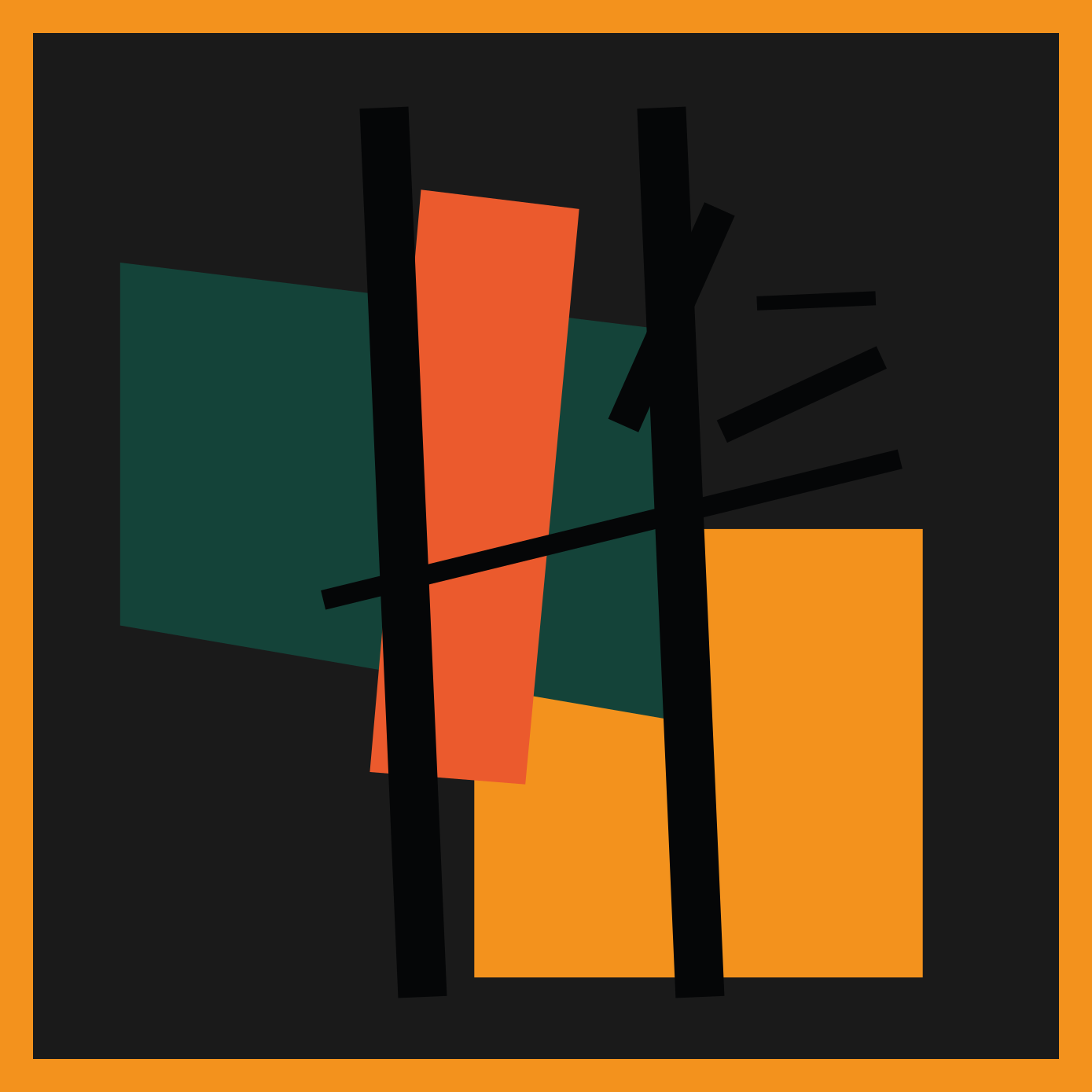 Tapis vinyle design moderne segments de couleurs abstraits - TenStickers