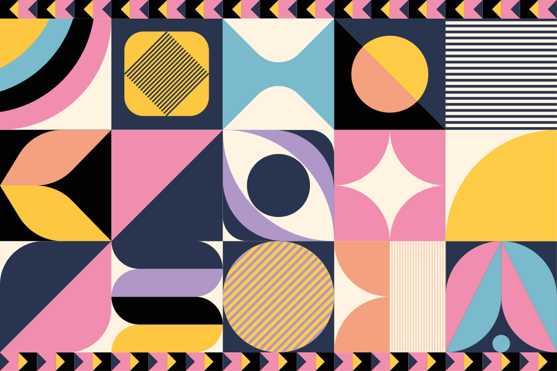 Tapis vinyles géométriques segments colorés - TenStickers