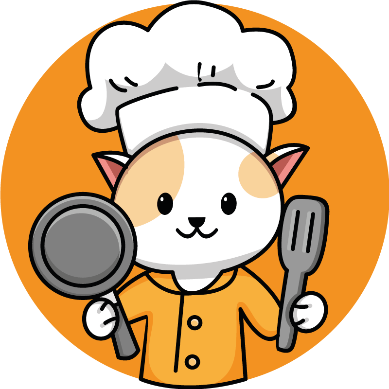 Tapis vinyle cuisine chat chef orange - TenStickers