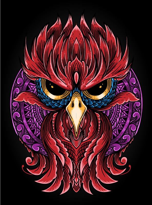 Tapis vinyle animal emblème de hibou élaboré - TenStickers