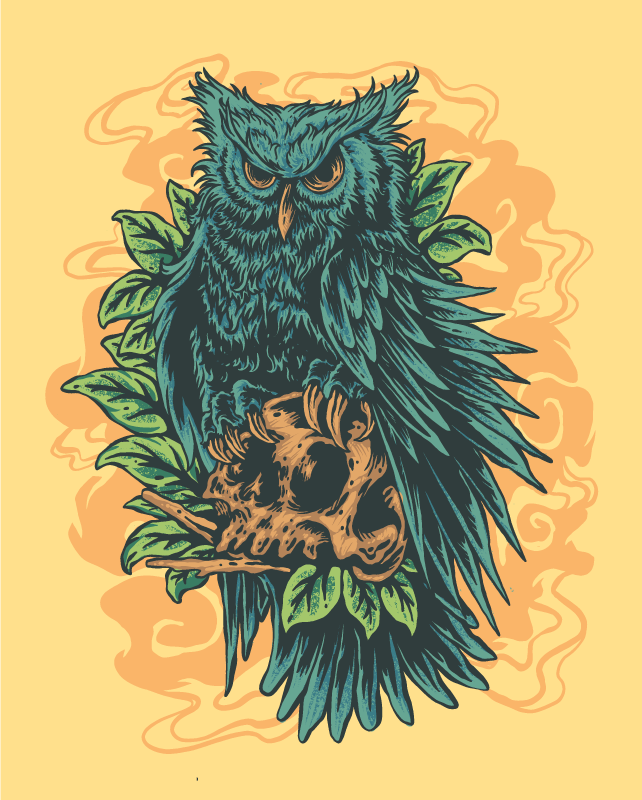 Tapis vinyle animal art du hibou mystique - TenStickers