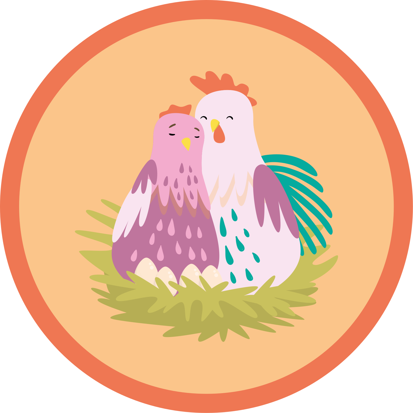Tapis vinyle rond charmants amis à plumes - TenStickers