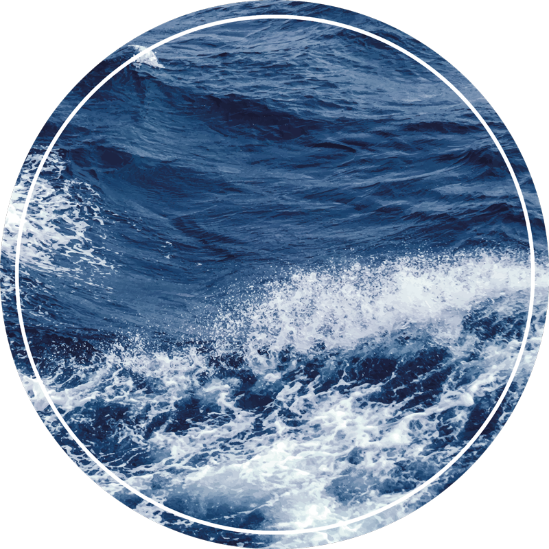 Tapis vinyle rond mouvement des vagues de l'océan - TenStickers
