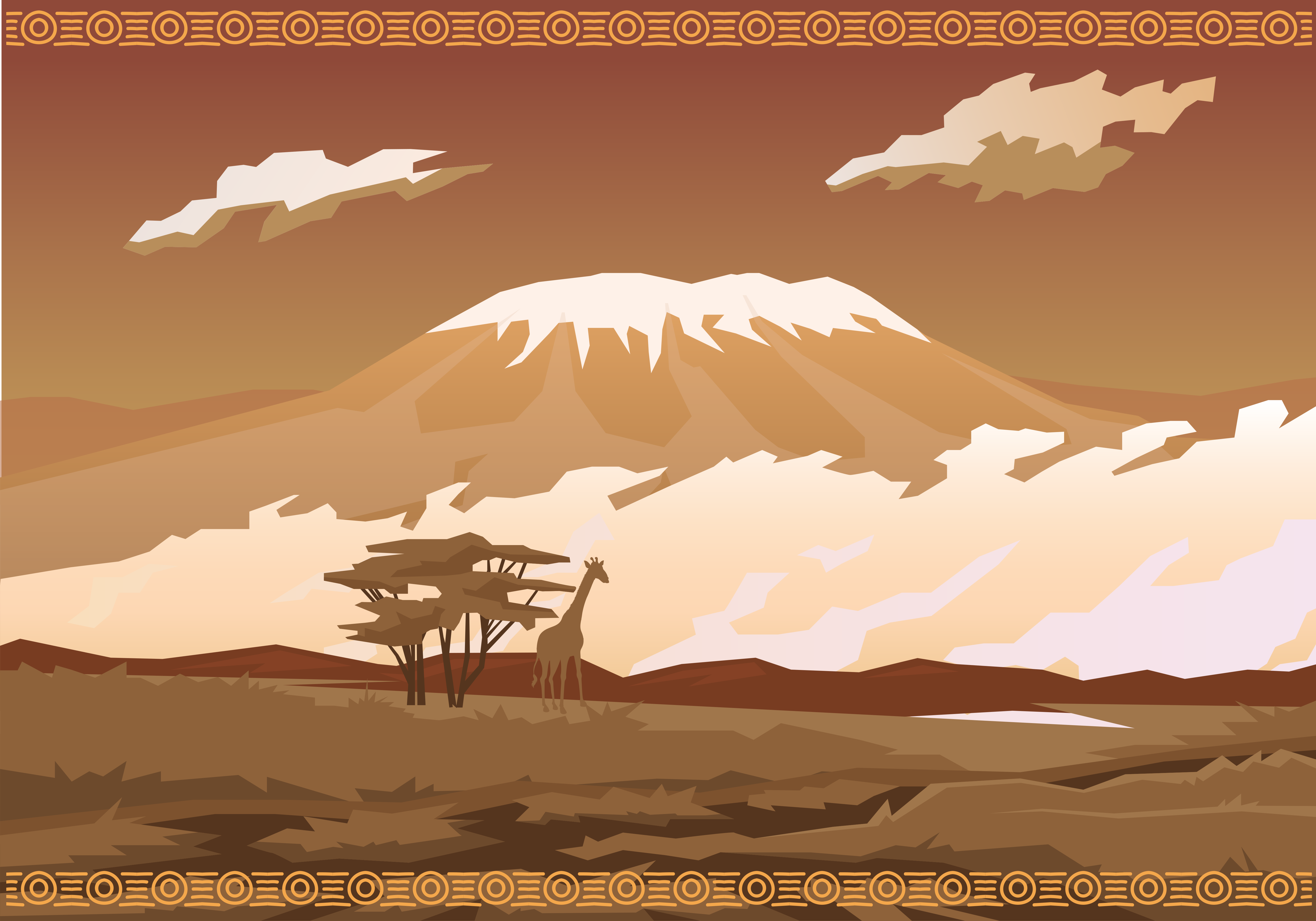 Tapis vinyle nature vue majestueuse sur la montagne - TenStickers