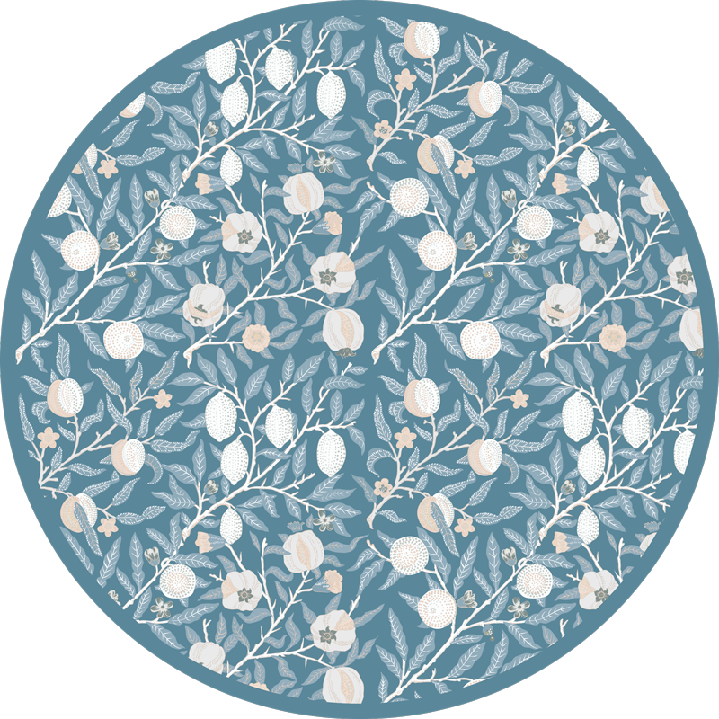 Tapis vinyle rond à motifs floraux - TenStickers