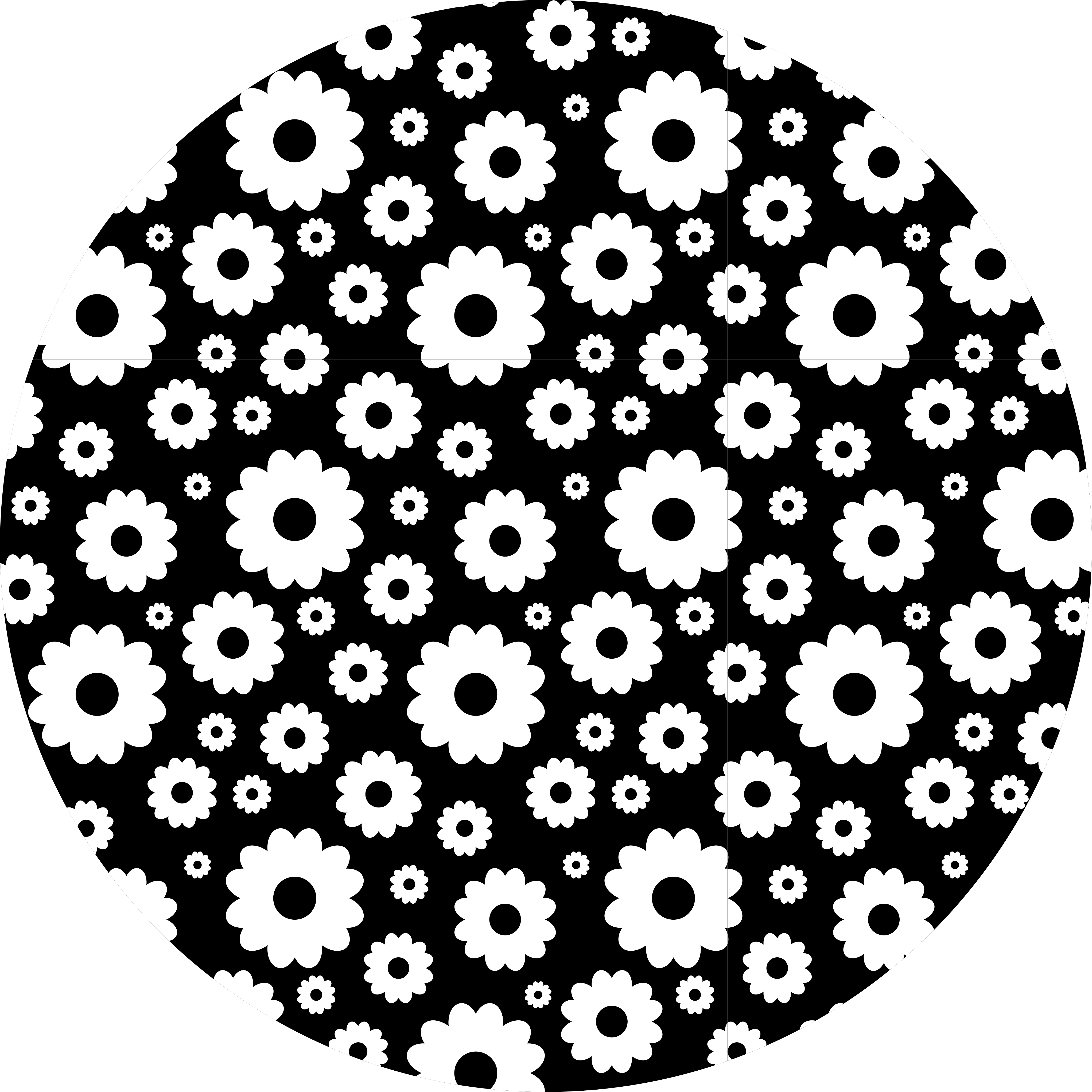 Tapis vinyle fleurs et plantes motif de fleur noire - TenStickers