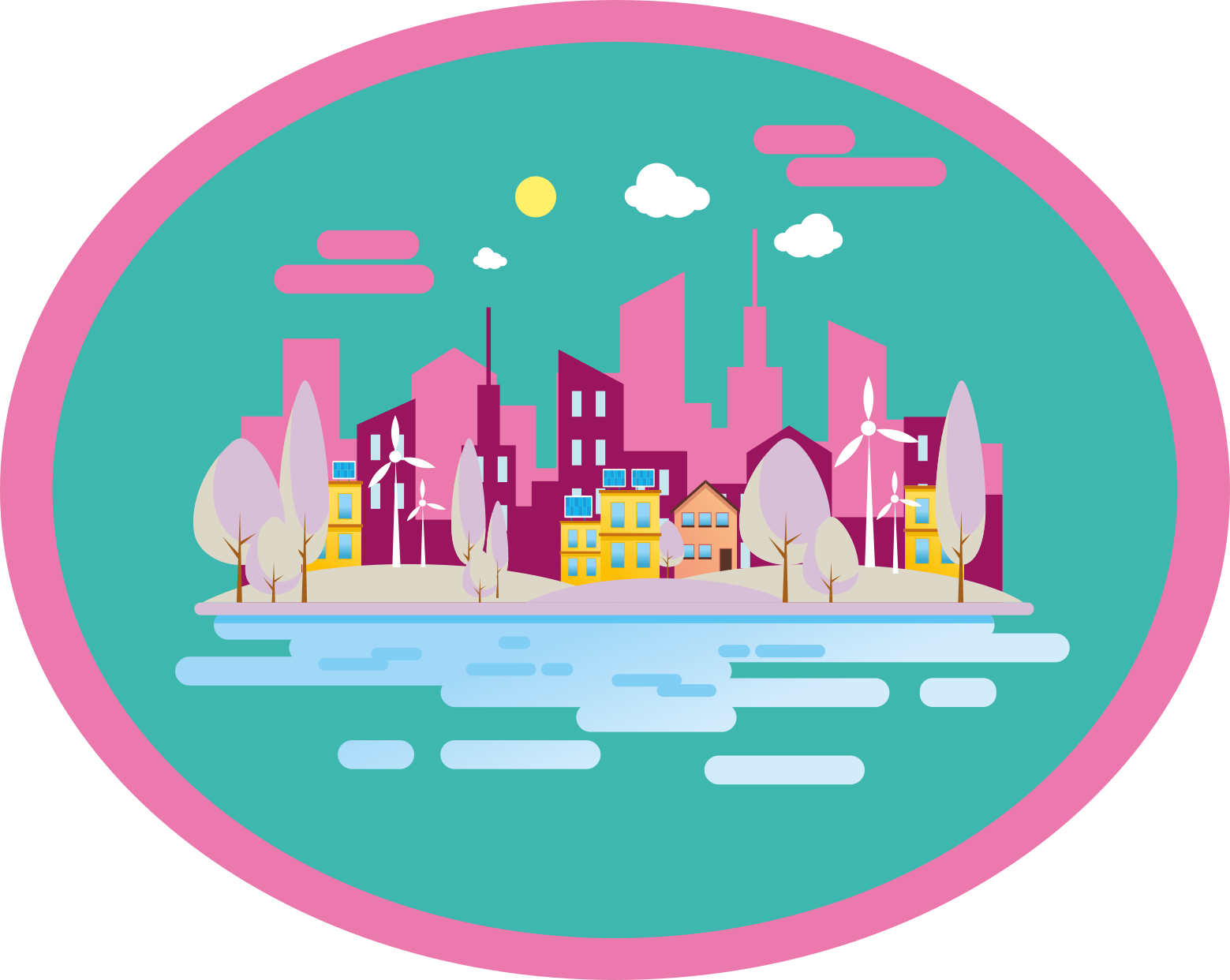 Tapis vinyle autres tapis paysage urbain coloré - TenStickers