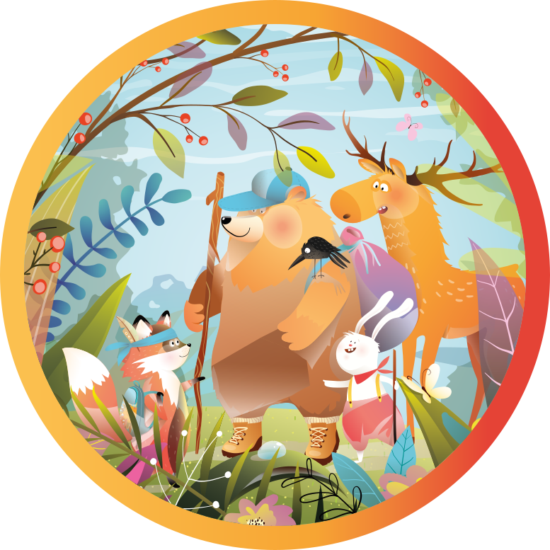 Tapis vinyle pour enfants rassemblement des amis de la forêt - TenStickers