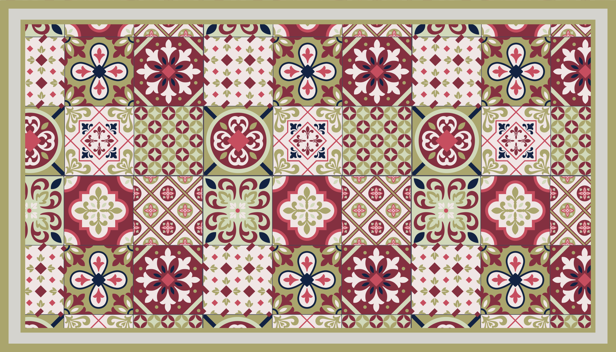 Tapis vinyle salle de bain motifs à motifs colorés - TenStickers