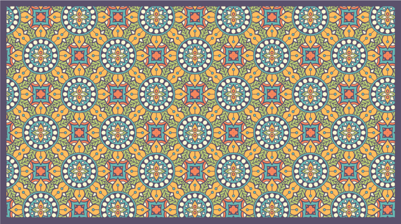 Tapis mosaique vinyle composition jaune colorée - TenStickers