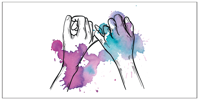 Tapis vinyle ado geste de la main coloré - TenStickers