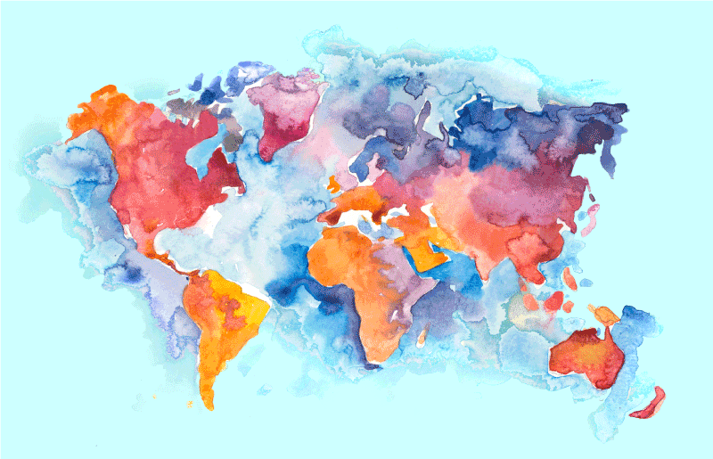 Tapis vinyle carte du monde carte mondiale en couleur - TenStickers