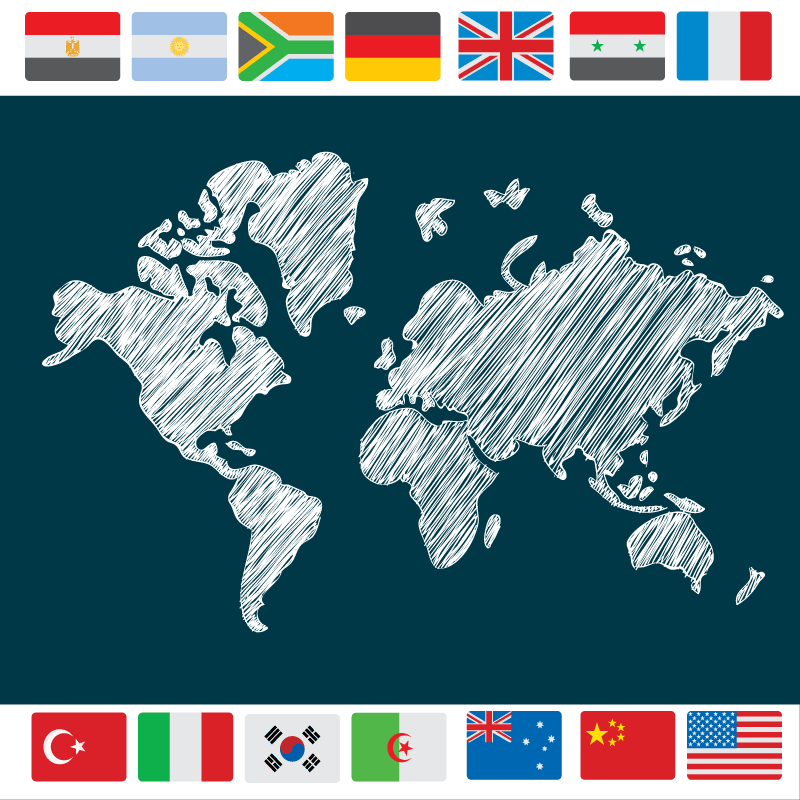 Tapis vinyle carte du monde œuvre d'art mondial - TenStickers