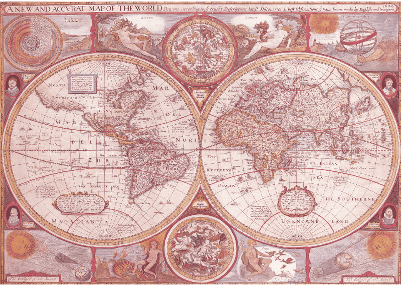Tapis vinyle carte du monde carte du globe vintage - TenStickers