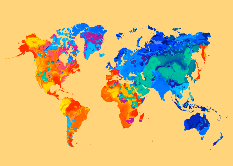 Tapis vinyle carte du monde carte du monde lumineuse - TenStickers
