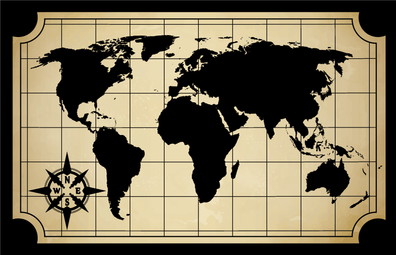 Tapis vinyle carte du monde design carte du monde - TenStickers