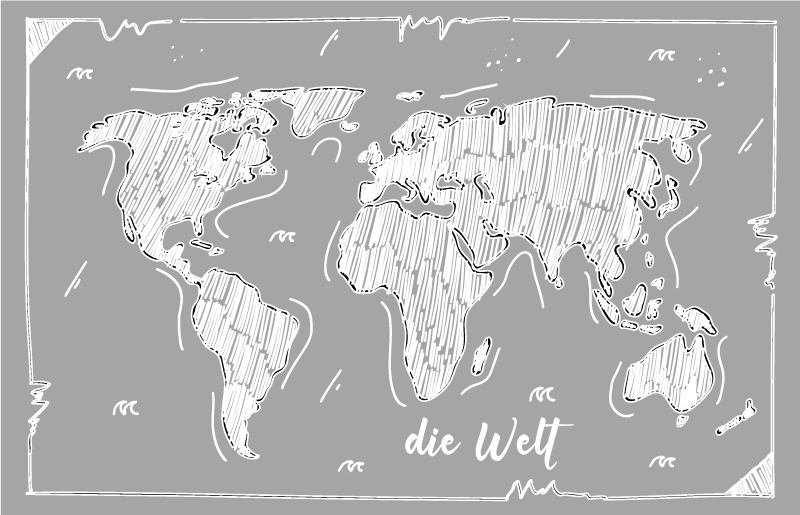 Tapis vinyle carte du monde contour du monde - TenStickers