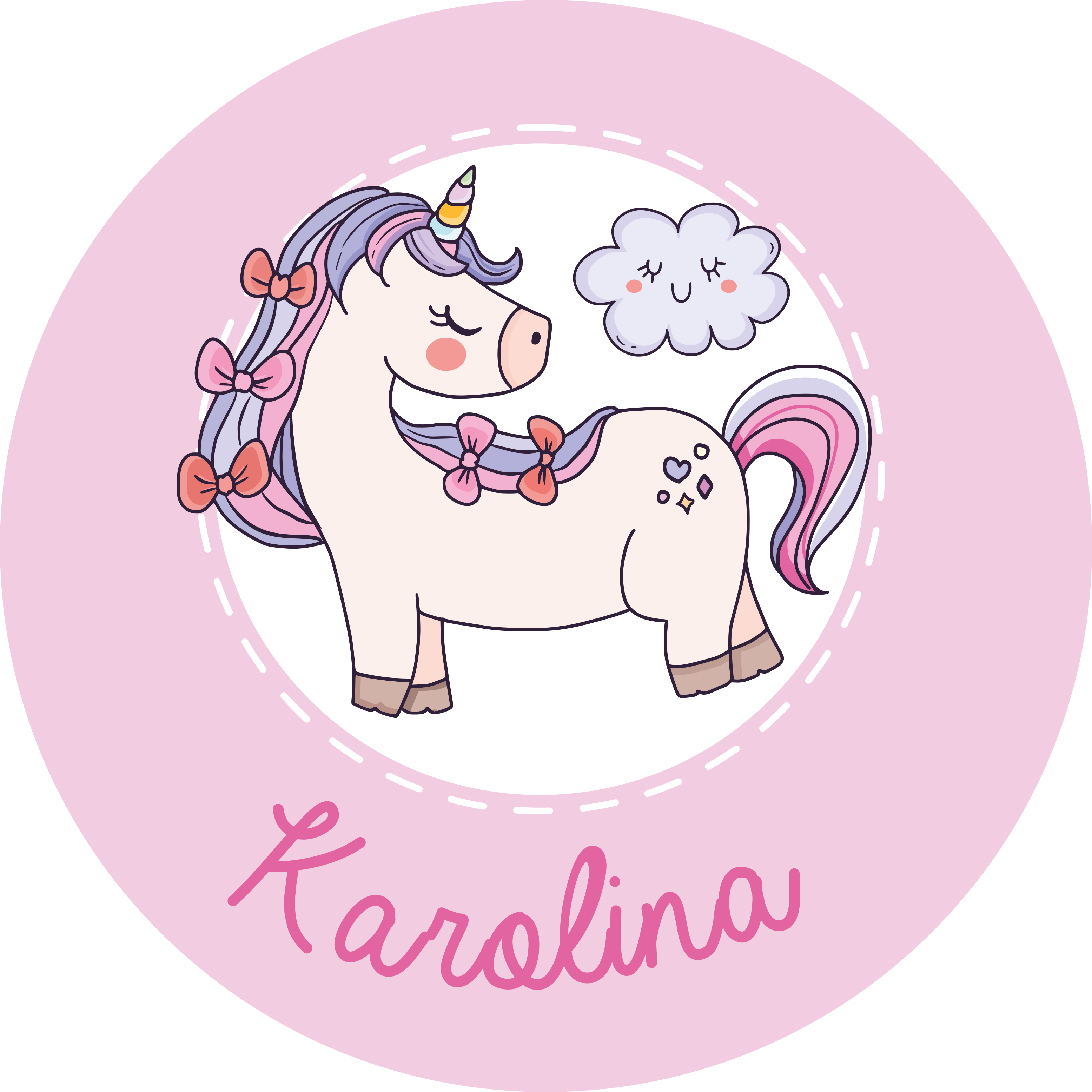 Tapis vinyle personnalisé licorne avec nom - TenStickers
