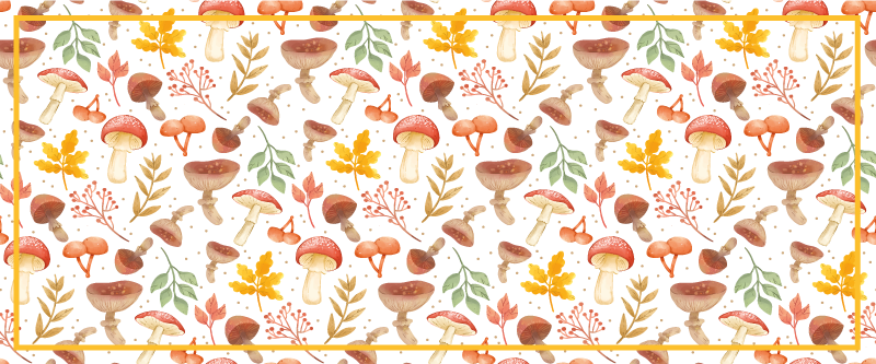 Tapis vinyle nature motif de feuille de champignon - TenStickers