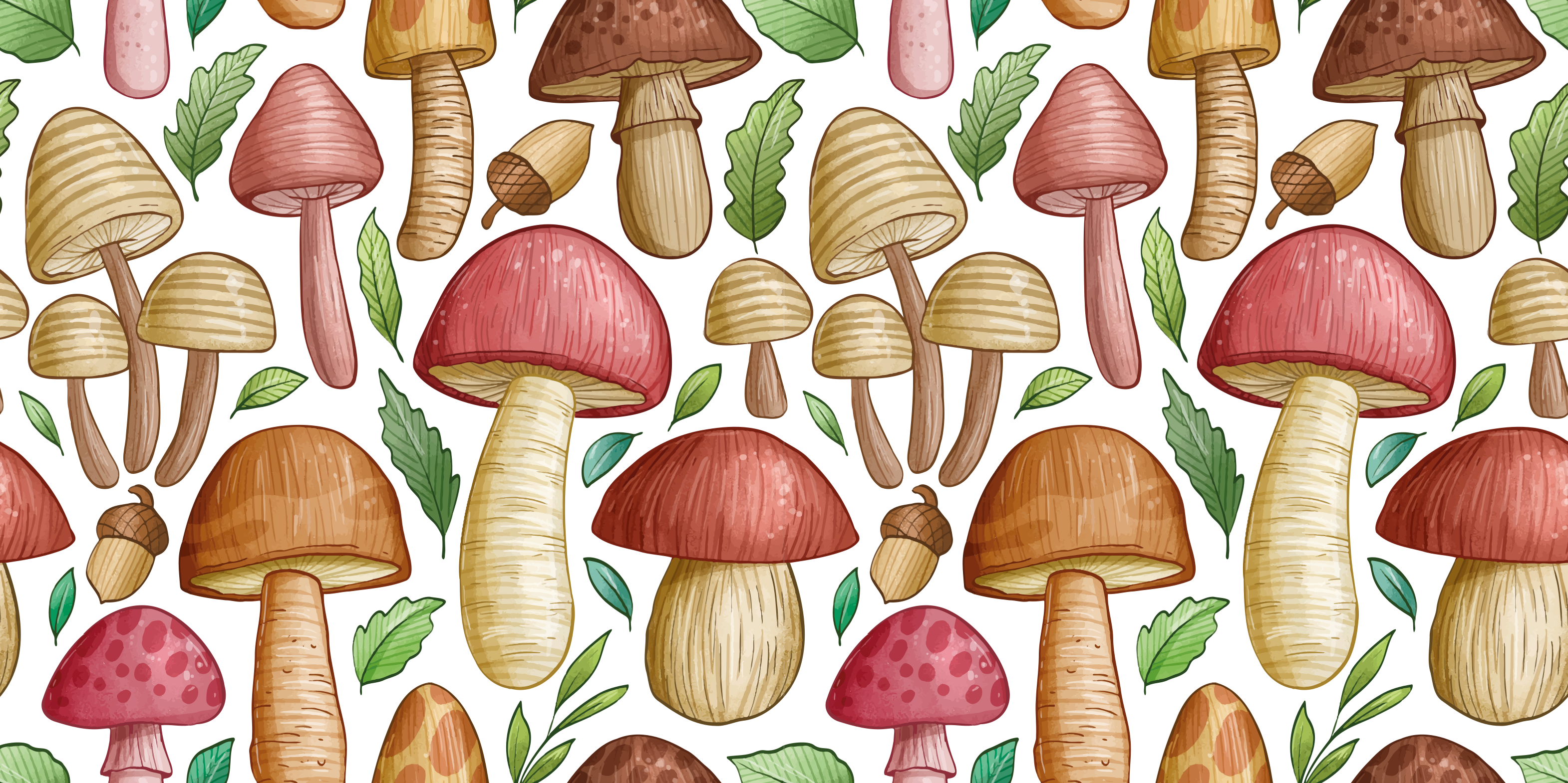 Tapis vinyle nature variété de champignons ludiques - TenStickers