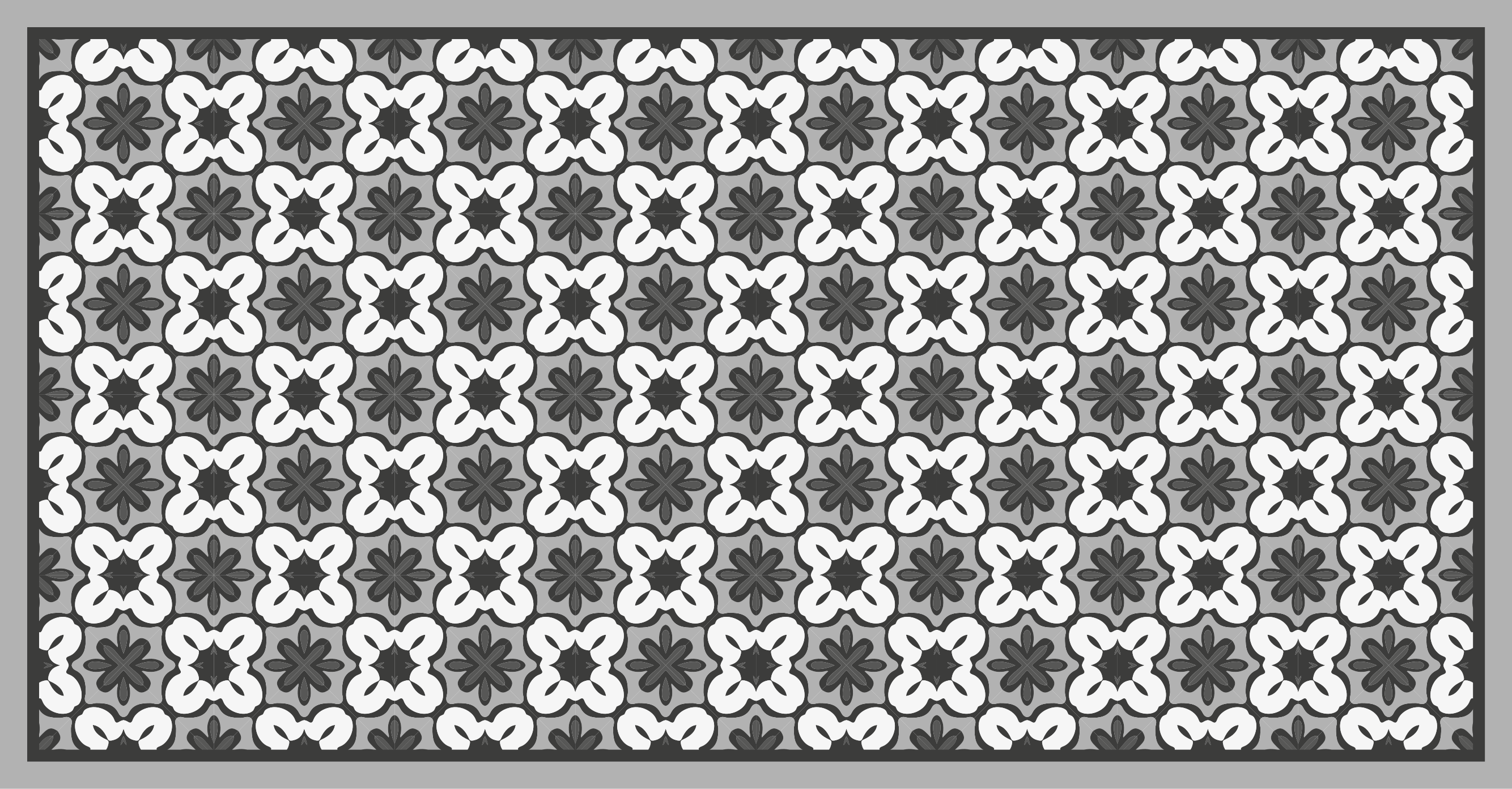 Tapis mosaique vinyle motif floral classique - TenStickers