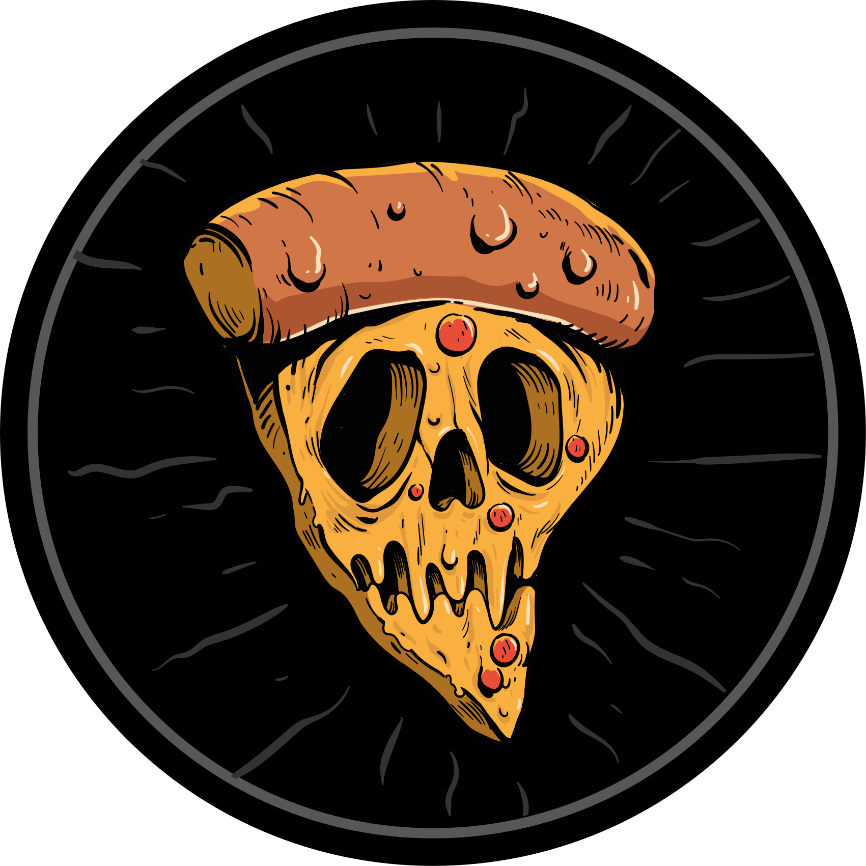 Tapis vinyle ado tranches de pizza en forme de crâne - TenStickers