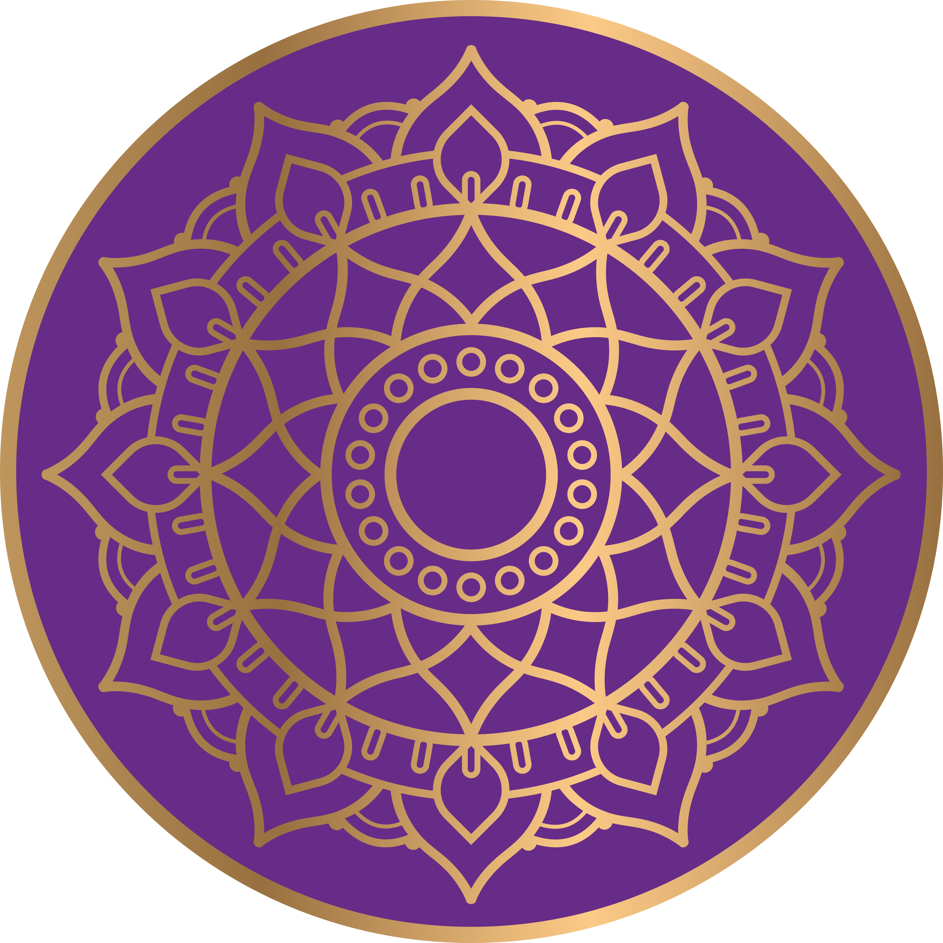 Tapis vinyle mandala motif violet et doré - TenStickers