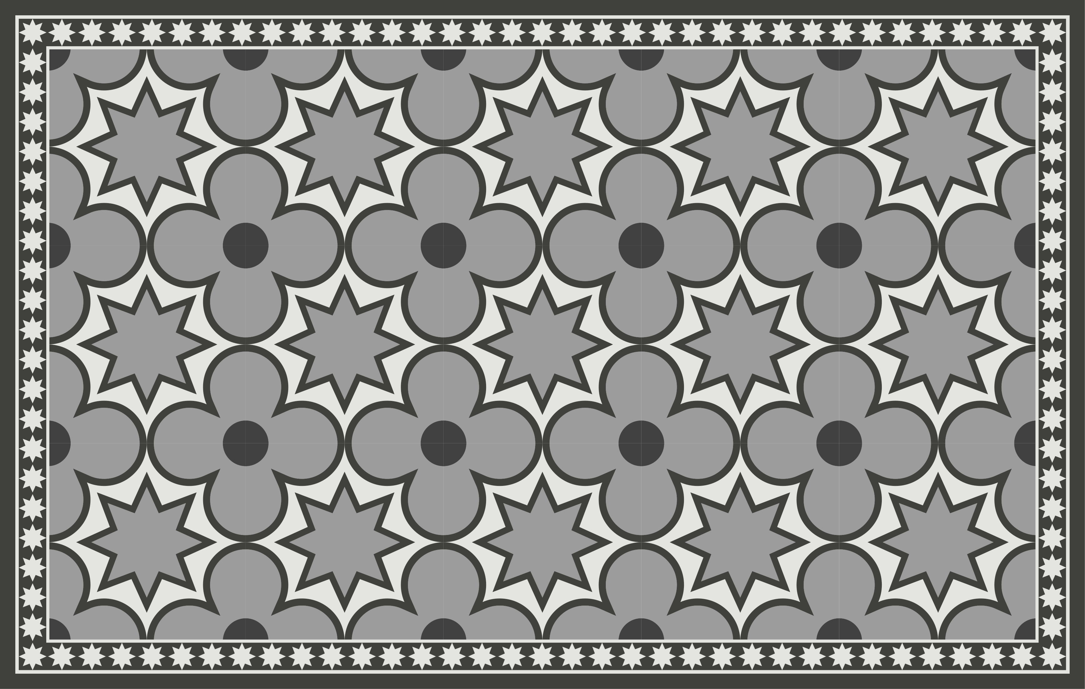 Tapis vinyle carreaux de ciment style motif étoile - TenStickers