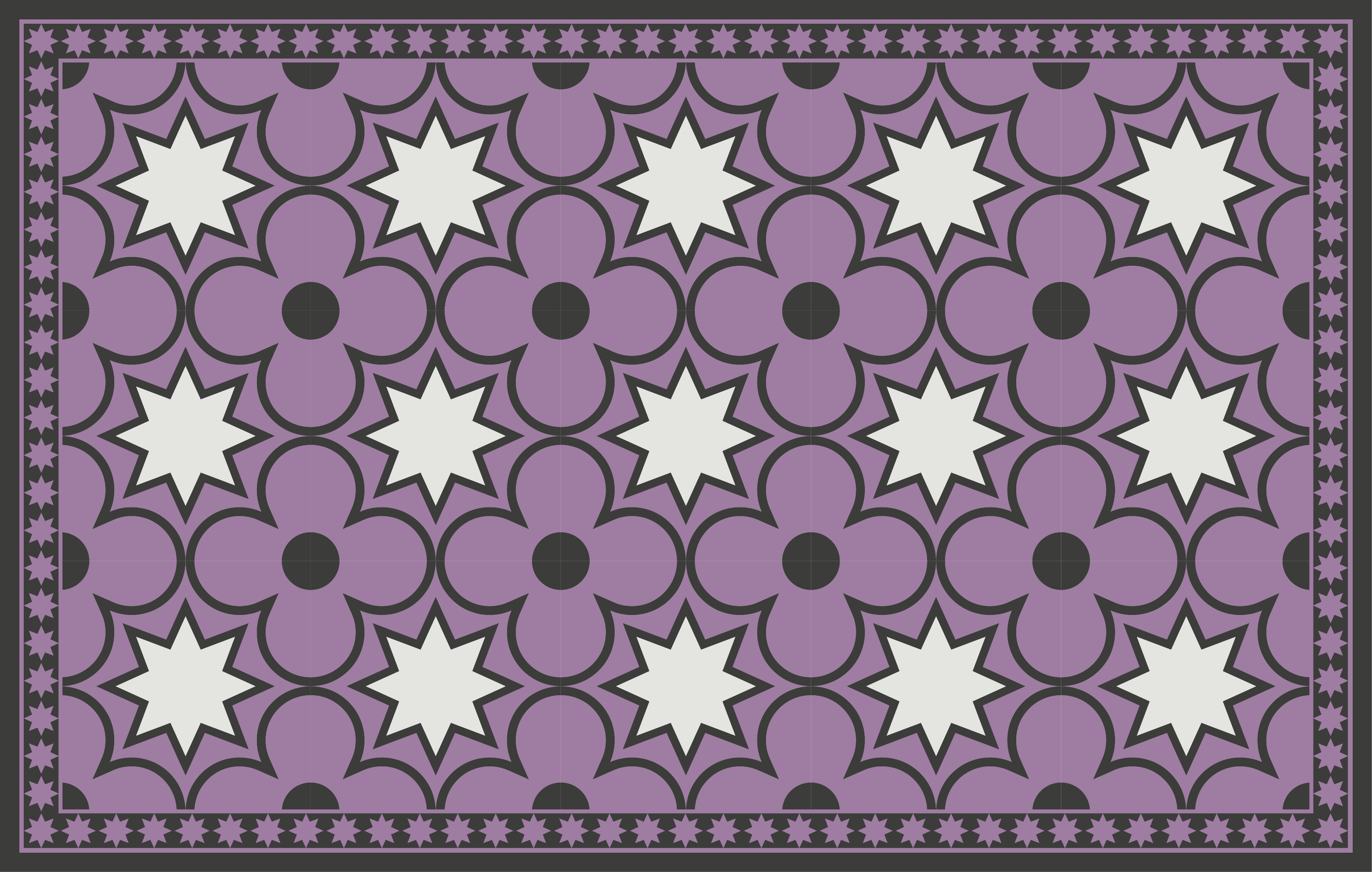 Tapis vinyle carreaux de ciment motif en étoile - TenStickers