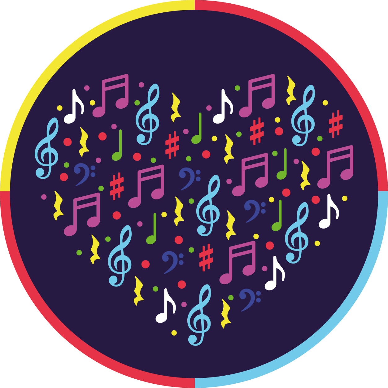 Tapis vinyle ado note de musique coeur - TenStickers
