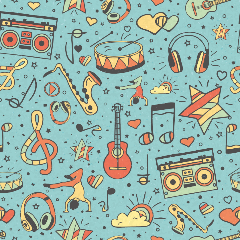 Tapis vinyle autres tapis symboles musicaux ludiques - TenStickers