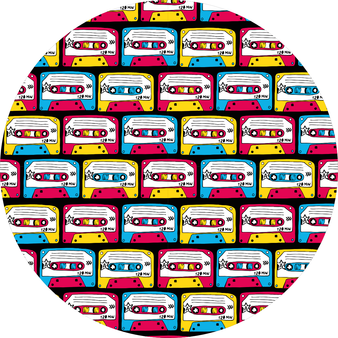 Tapis vinyle rétro cassettes colorées vivantes - TenStickers