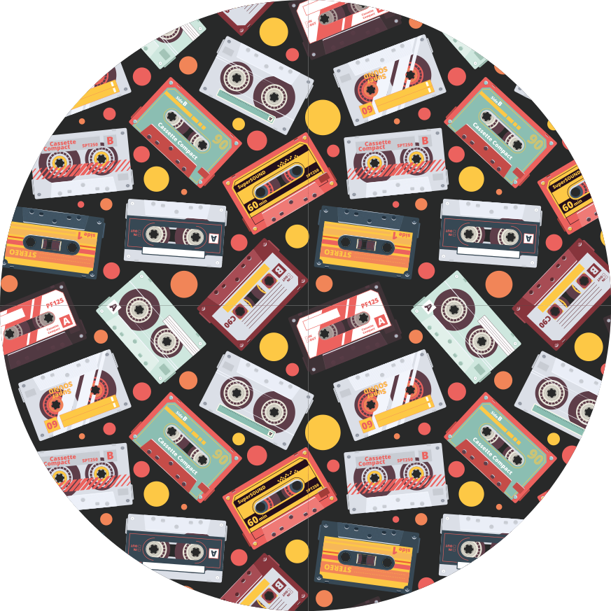 Tapis vinyle rétro motif cassette vintage - TenStickers