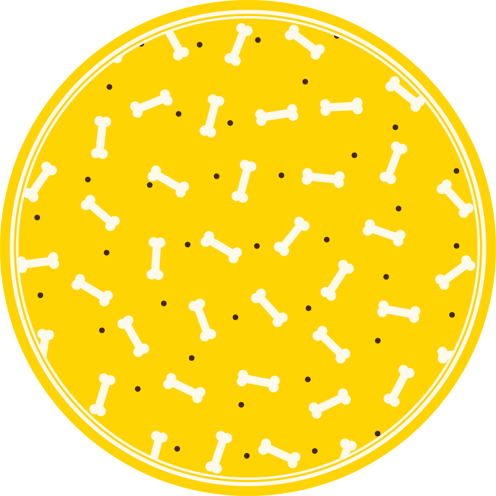 Tapis vinyle animal motif d'os jaune - TenStickers