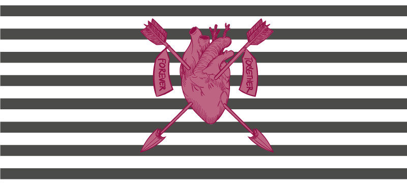 Tapis vinyle citation flèches du cœur ensemble - TenStickers