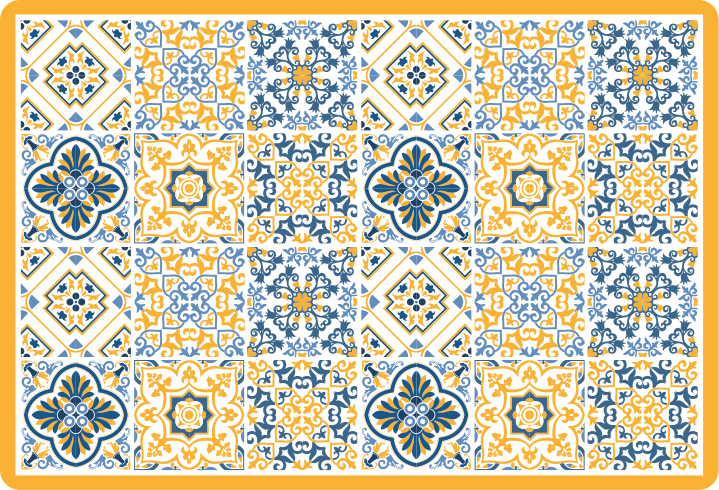 Tapis vinyle carreaux de ciment motifs mosaïque vibrants - TenStickers